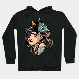 oni girl tattoo Hoodie